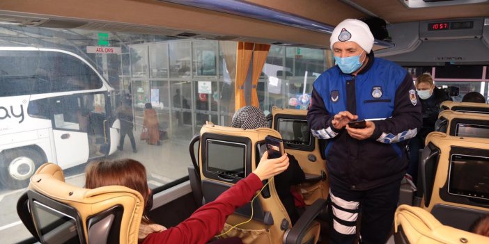 Aksaray'da otobüslerde 'HES' kodu sorgulaması gerçekleştirildi