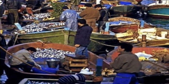 Bilin bakalım bu fotoğraf hangi yıl çekildi. İstanbul'da vapurdan inen bir kilo iki kilo balık alıp evine giderdi. Bir de kötülerler o yılları!