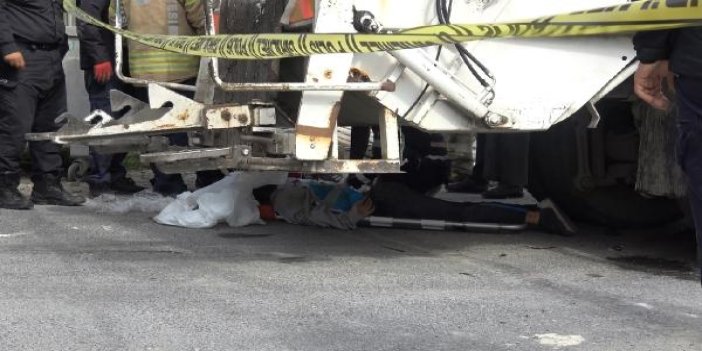 Çöp kamyonunun altında kalan bisikletli hayatını kaybetti