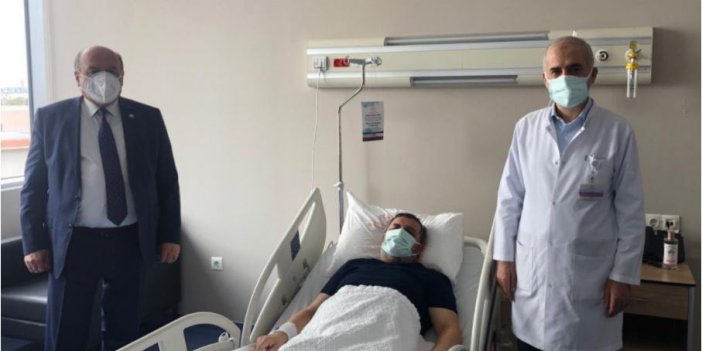 AKP'li vekil korona hastasını ziyaret etti