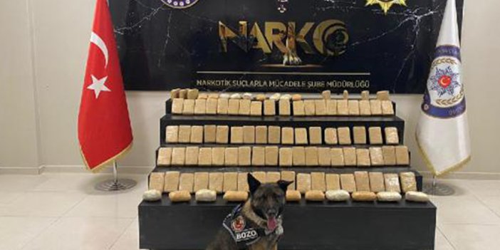 Narkotik köpeği Bozo kilolarca eroin ele geçirdi
