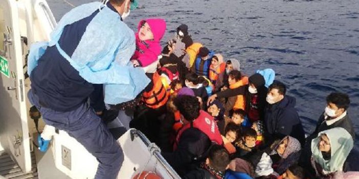 Yunanlıların Türk kara sularına ittiği 110 göçmen kurtarıldı