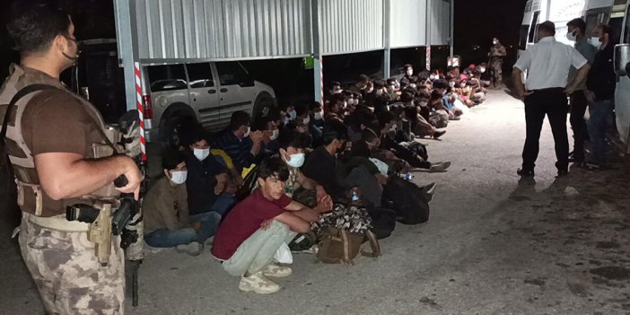 İki minibüste 66 kaçak göçmen yakalandı