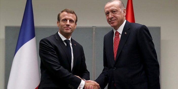 Erdoğan Macron'la bir araya geldi