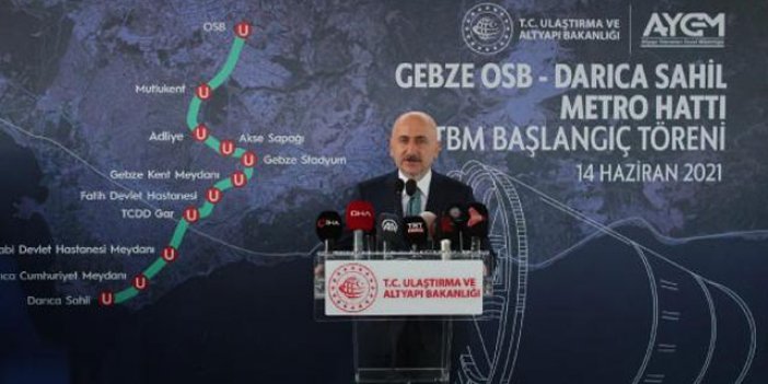 Bakan Karaismailoğlu, Gebze-Darıca metro hattı için tarih verdi