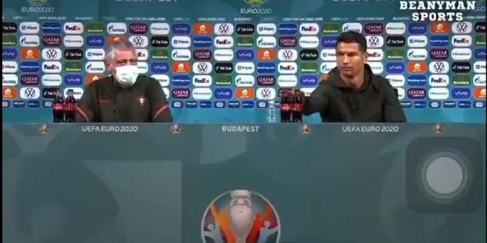 Ronaldo şişeleri görür görmez böyle tepki gösterdi