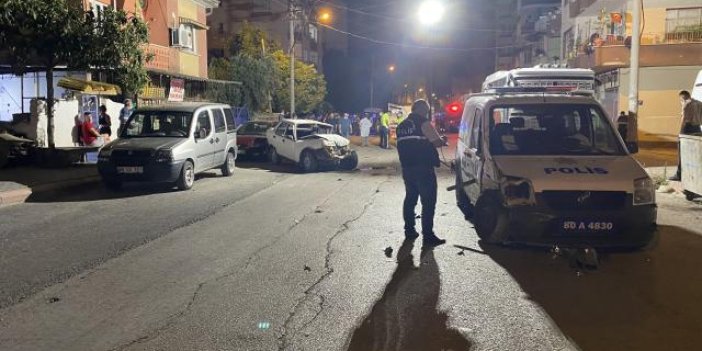 Osmaniye'de polisten kaçan saldırgan bir polis otosuyla 3 araca çarptı