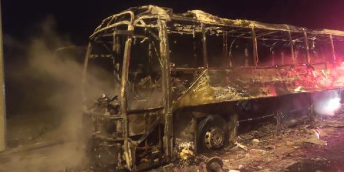 Bursa’da seyir halindeki otobüs alev aldı
