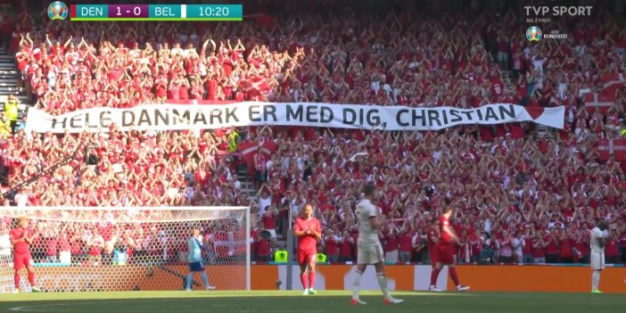 On binlerce taraftar ayakta alkışladı.  Danimarka - Belçika maçında tarihi anlar