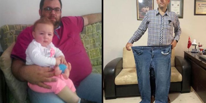 Küçük kızı için 9 ayda 71 kilo verdi. Böyleydi böyle oldu