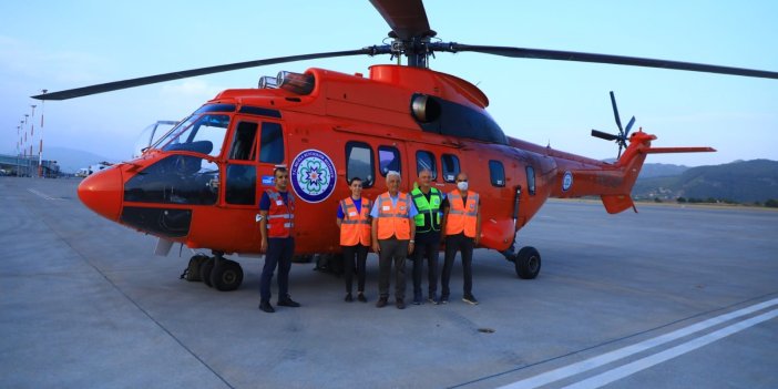 Muğla Büyükşehir Belediyesi 4.5 ton su kapasiteli helikopteri Muğla’ya getirdi
