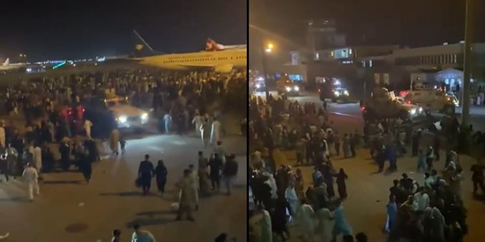Kabil Havalimanı'ndaki tahliyelerde izdiham yaşandı