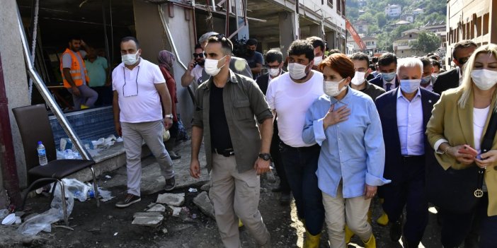 Meral Akşener selin vurduğu Bozkurt'ta ''AKP Bozkurt'a geldi IBAN numarası verdi gitti''