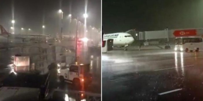 İstanbul Havalimanı'nda korkutan görüntüler