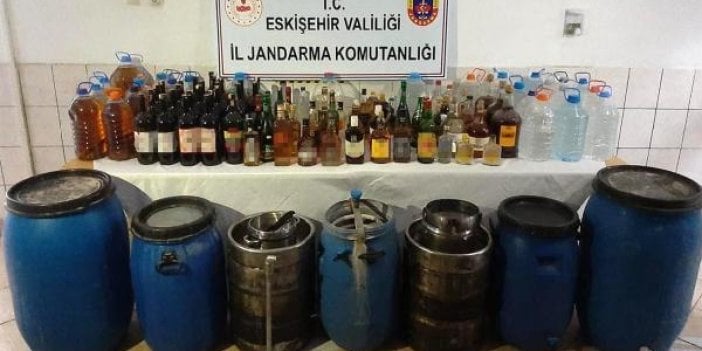 Evde 581 litre sahte içki ele geçirildi