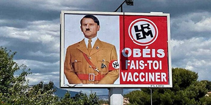 Macron'un Hitler'e benzediği afişi asana 10 bin euro ceza