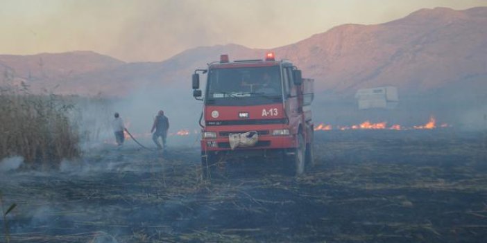 Afyonkarahisar'da sazlık yangını: 1000 dekar alan kül oldu