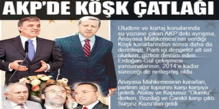 AKP’DE KÖŞK ÇATLAĞI