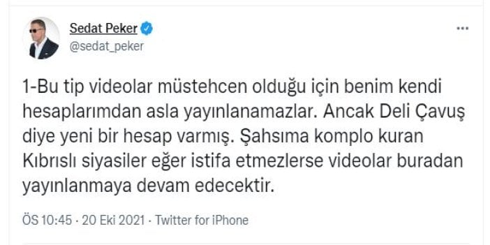 Sedat Peker kasetleri hangi hesaptan yayınlanacağını açıkladı