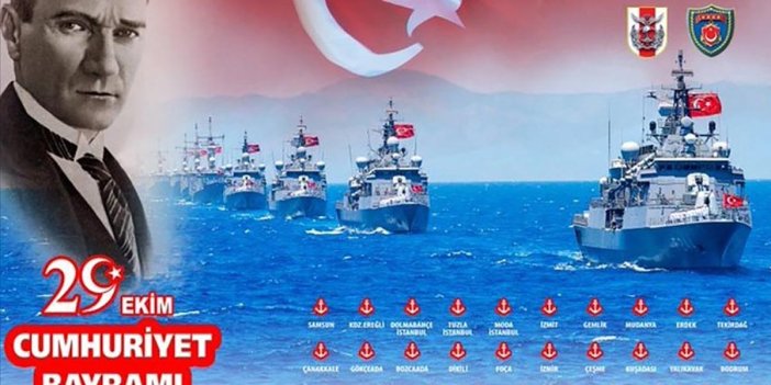 Deniz Kuvvetlerine ait 29 gemiyle 29 limanda Cumhuriyet Bayramı kutlanacak