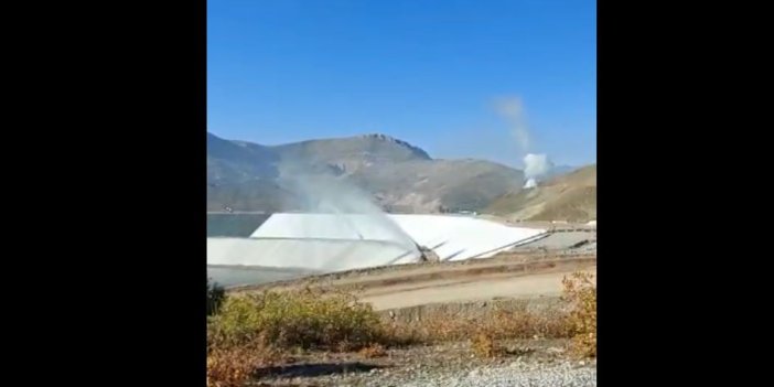 Erzincan'daki altın madeninin zehirli atıkları havaya böyle karıştırılıyor