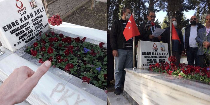 Kalleş PKK'dan şehit mezarına saldırı. Bulun bu alçakları