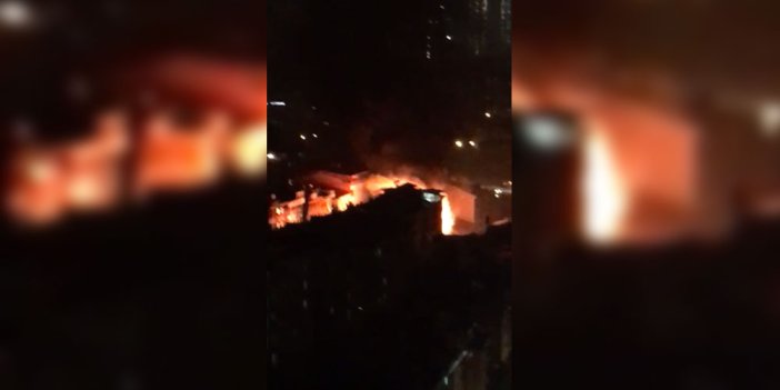 Ümraniye'de bir bina alev alev yanıyor