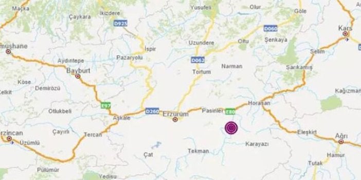 Son dakika... Erzurum'da deprem