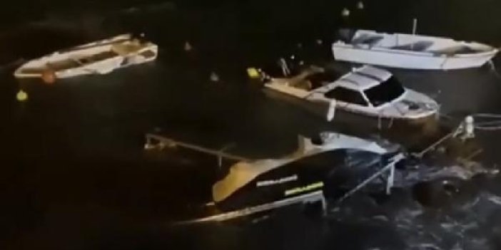 Lodos İzmir'i vurdu tekneler alabora oldu