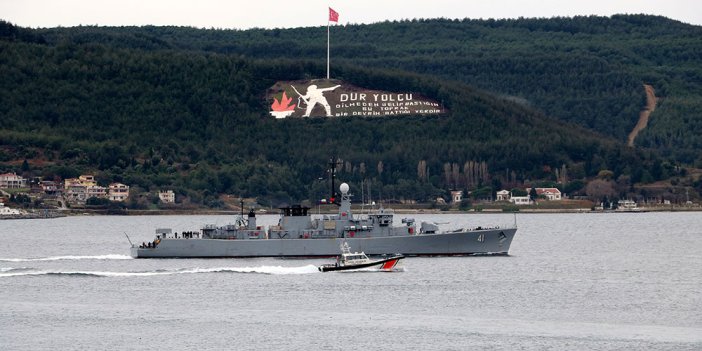 Bulgar savaş gemisi Çanakkale Boğazı'ndan geçti