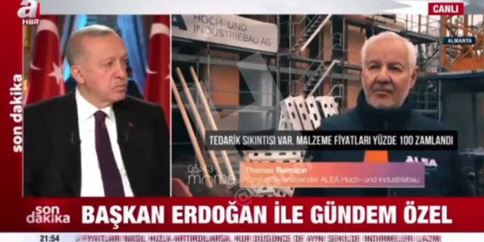Erdoğan A Haber canlı yayınında Almanya’nın Batışı belgeselini izledi