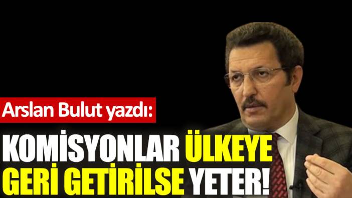 Komisyonlar, ülkeye geri getirilse yeter!