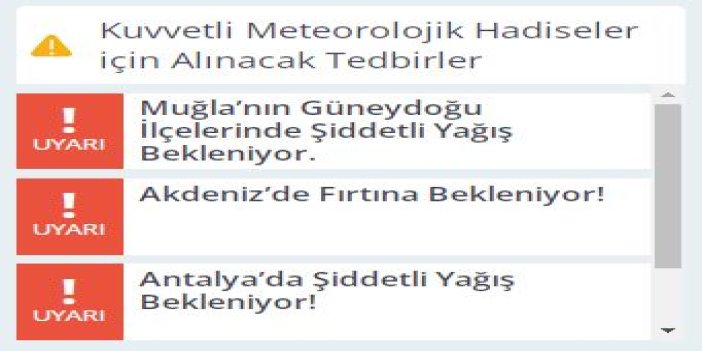 Meteoroloji kırmızı uyarıyı peş peşe çekti