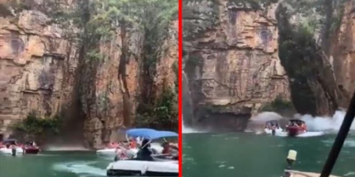 Brezilya'da akılalmaz olay! Dev kaya parçası turistlerin üzerine düştü