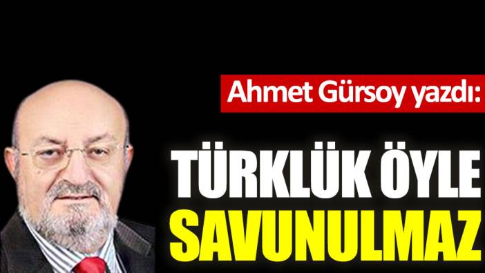 Türklük öyle savunulmaz