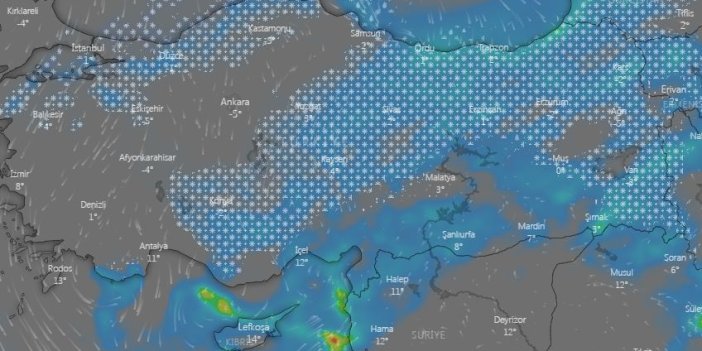 Meteoroloji radyosu devreye girdi bas bas bağırıyor. Karın İstanbul'a bastıracağı saat belli oldu