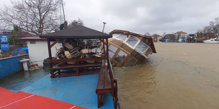 'Balık restoranı' tekne, rüzgarda yan yattı