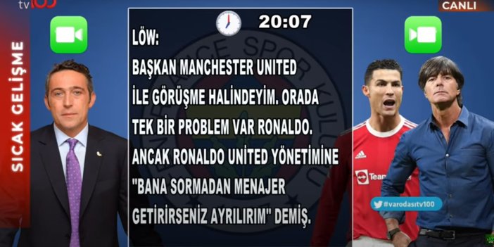 TV100'de Ali Koç ve Löw'ün görüşmesini yayınlamışlardı. Alman basını programda yaşananları haber yaptı