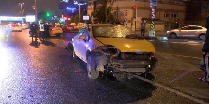 Beşiktaş'ta taksici otomobilin camından fırladı