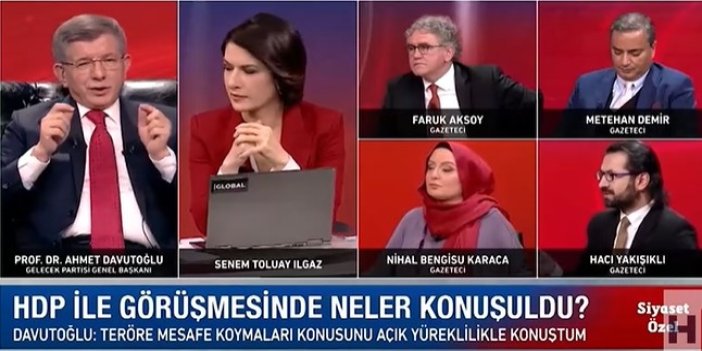 Ahmet Davutoğlu canlı yayında yandaş gazeteci ile tartıştı