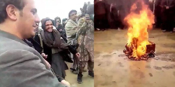 Afgan gazeteci çaresiz müzisyenin görüntülerini paylaştı! Acımasız Taliban gözlerinin önünde yaktı