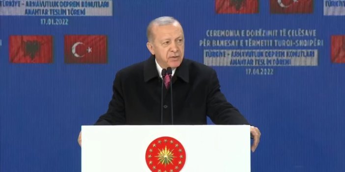 Erdoğan Arnavutluk'ta konuştu