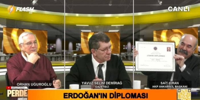 Canlı yayında diploma gösterdi, Erdoğan'a zor soru
