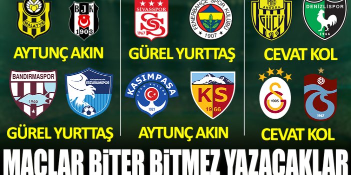 Süper Lig ve 1.Lig'in tüm kritikleri Yeniçağ'da! Maçlar biter bitmez yazacaklar