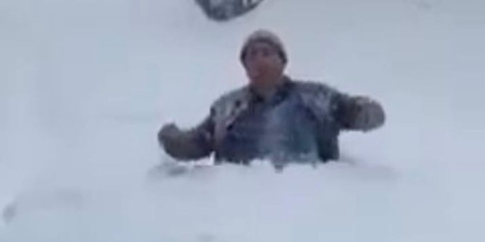 Sakarya'da adamı kar yuttu