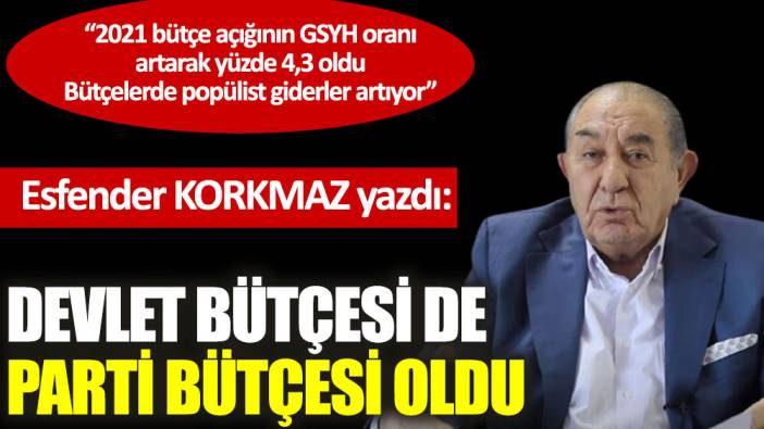 Devlet bütçesi de parti bütçesi oldu