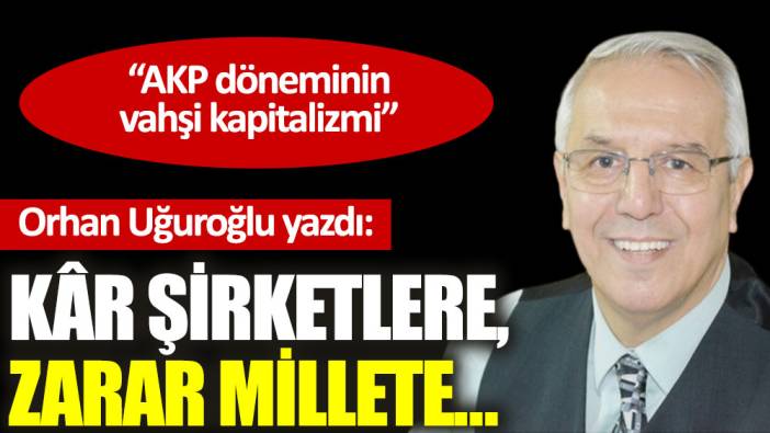 Kâr şirketlere, zarar millete…