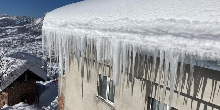 4 metrelik buz sarkıtları korkuttu