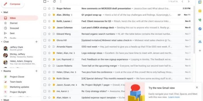 Gmail'e arayüz güncellemesi geliyor