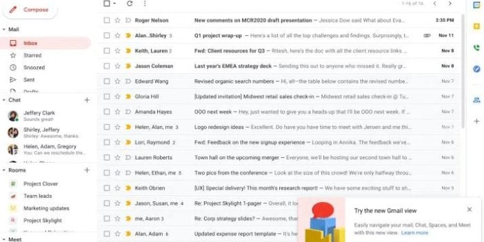 Gmail'e arayüz güncellemesi geliyor